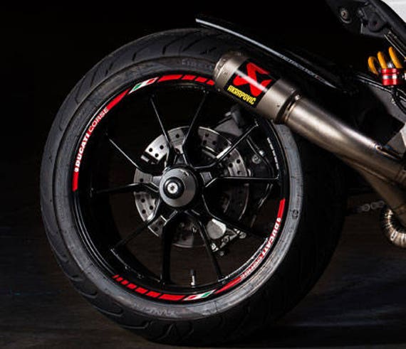 Rouge Brillant Jante de moto d/écalcomanies autocollant accessoire pour Ducati Multistrada