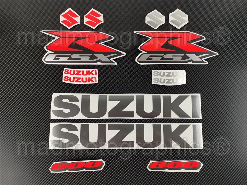 Suzuki GSX-R 600 750 1000 Fairing Motorcycle Stickers decals set graphics package for gsxr Fluorescent Neon Red item image