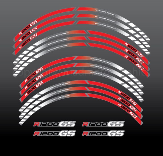 Rayas m bmw r1200gs motocicleta rueda pegatinas llantas pegatinas set 19/" 17/"//352