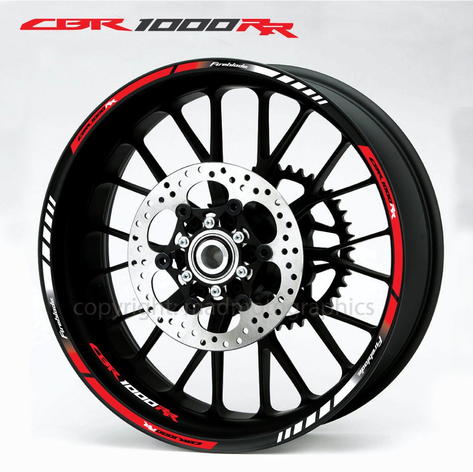 White/Red Motorcycle Wheel Rim Sticker F2 for Honda CBR 1000 RR CBR1000RR 1000RR White/Red Motorcycle Wheel Rim Sticker F2 for Honda CBR 1000 RR CBR1000RR 1000RR