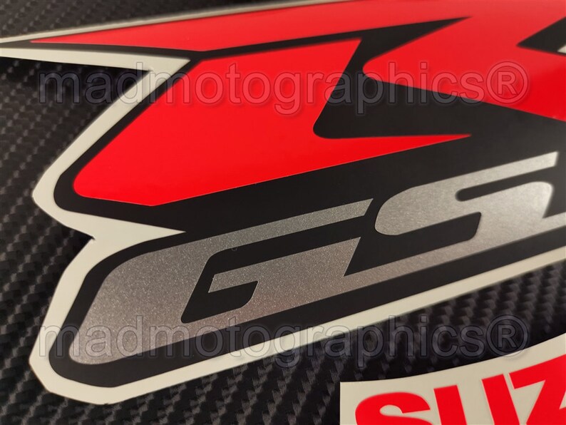 Suzuki GSX-R 600 750 1000 Fairing Motorcycle Stickers decals set graphics package for gsxr Fluorescent Neon Red image
