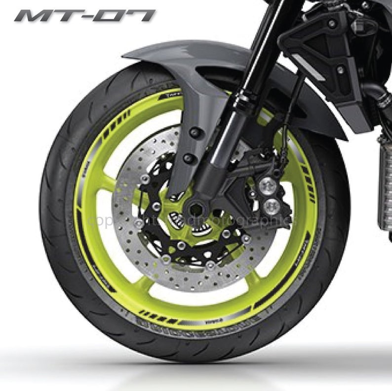 Yamaha MT07 motorcycle wheel stickers set MT decals rim Etsy