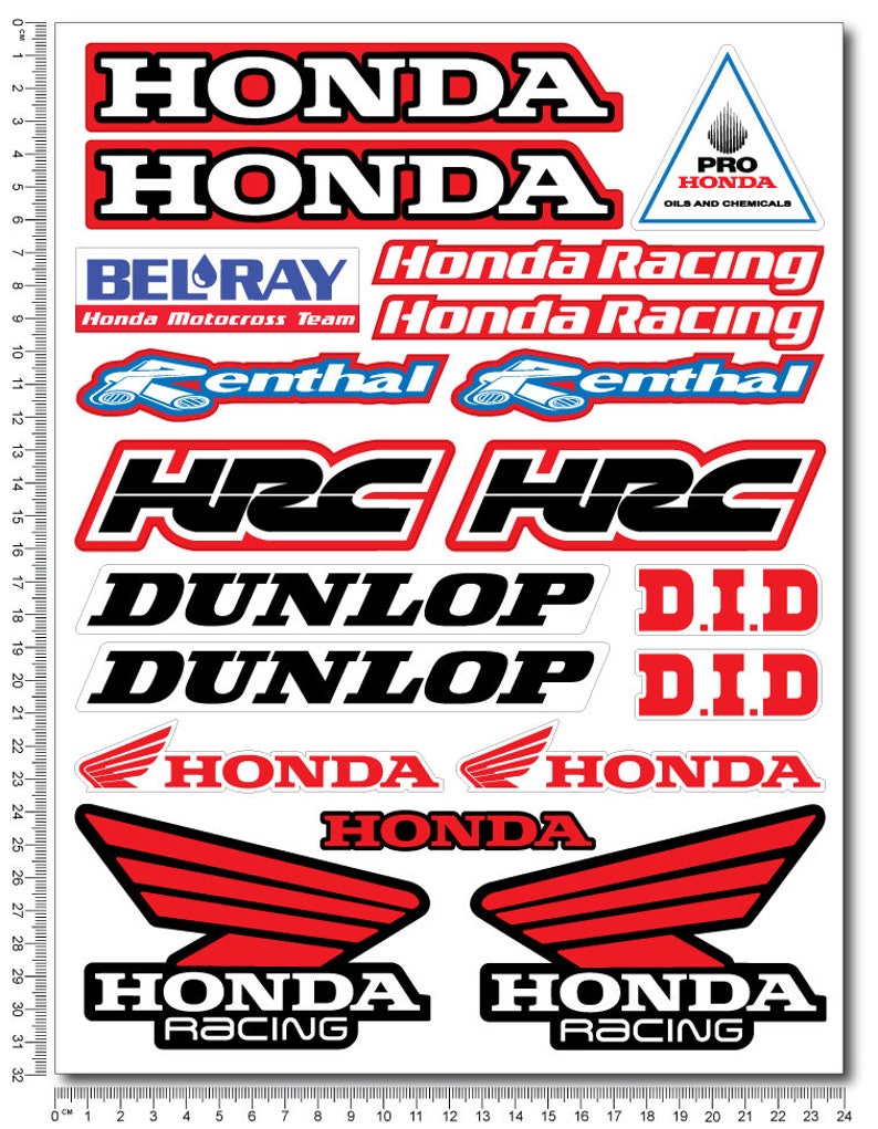Honda Hrc Belray Dunlop Motorcycle Stickers Fairing Tank Etsy