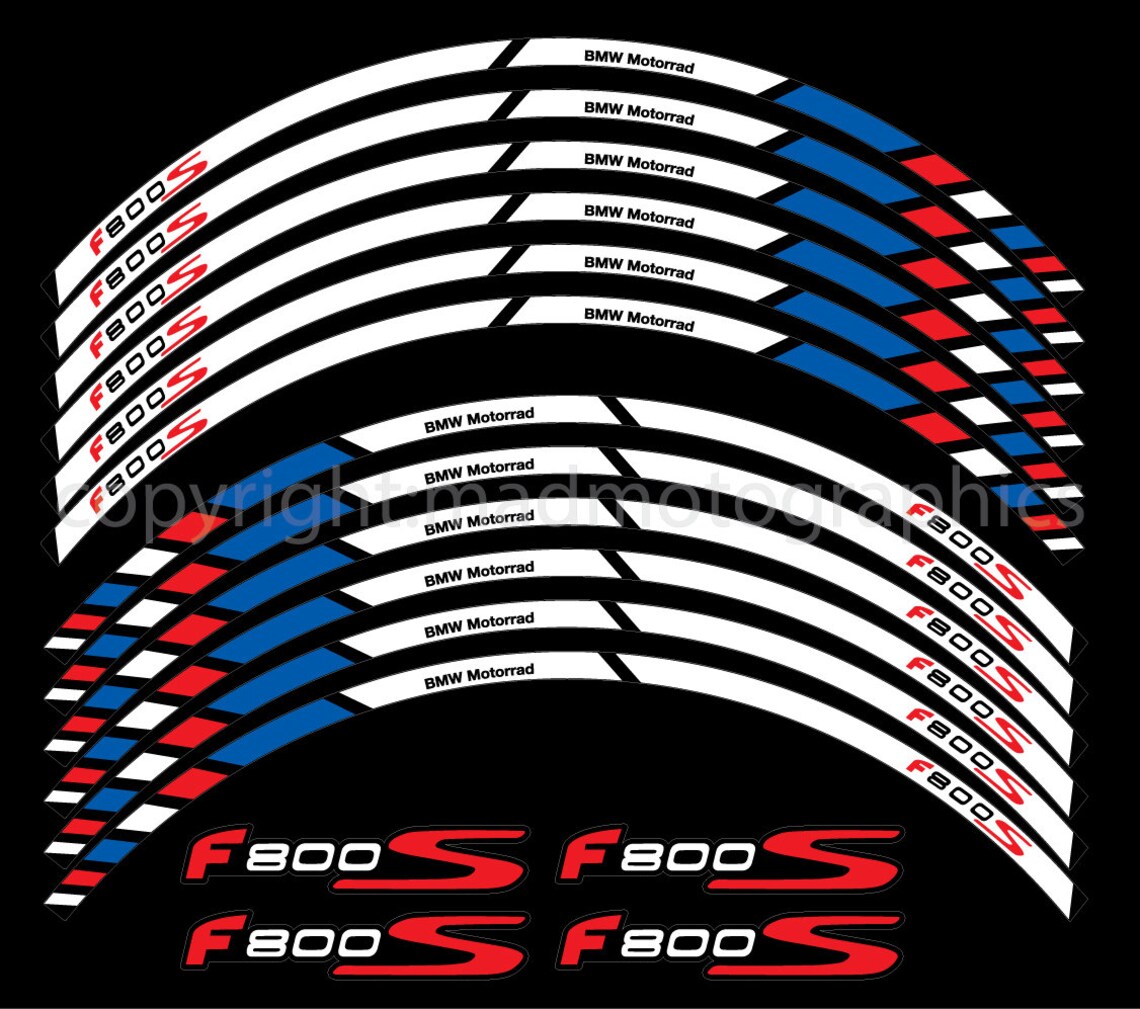 BMW F800S Motorrad Rad Aufkleber Set Decals Felgen Streifen Etsy