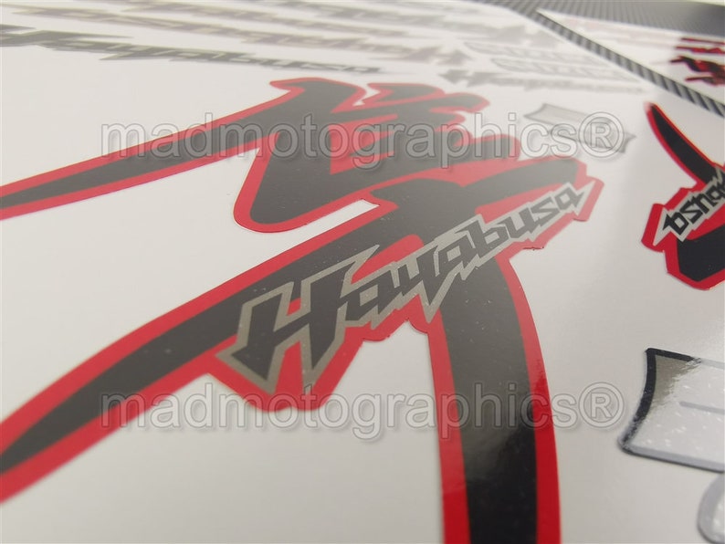 Suzuki GSX-R 1300 Hayabusa 2 parts sticker labels set fairing bike tank decals motorbike gsxr 1300 Laminated image