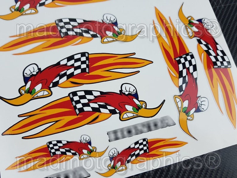 Woody Woodpecker Honda Racing Motorcycle Stickers Fairing | Etsy