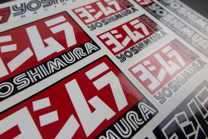 Yoshimura sponsor bike sticker labels fairing tank decals Honda Kawasaki Yamaha motorcycle Laminated image