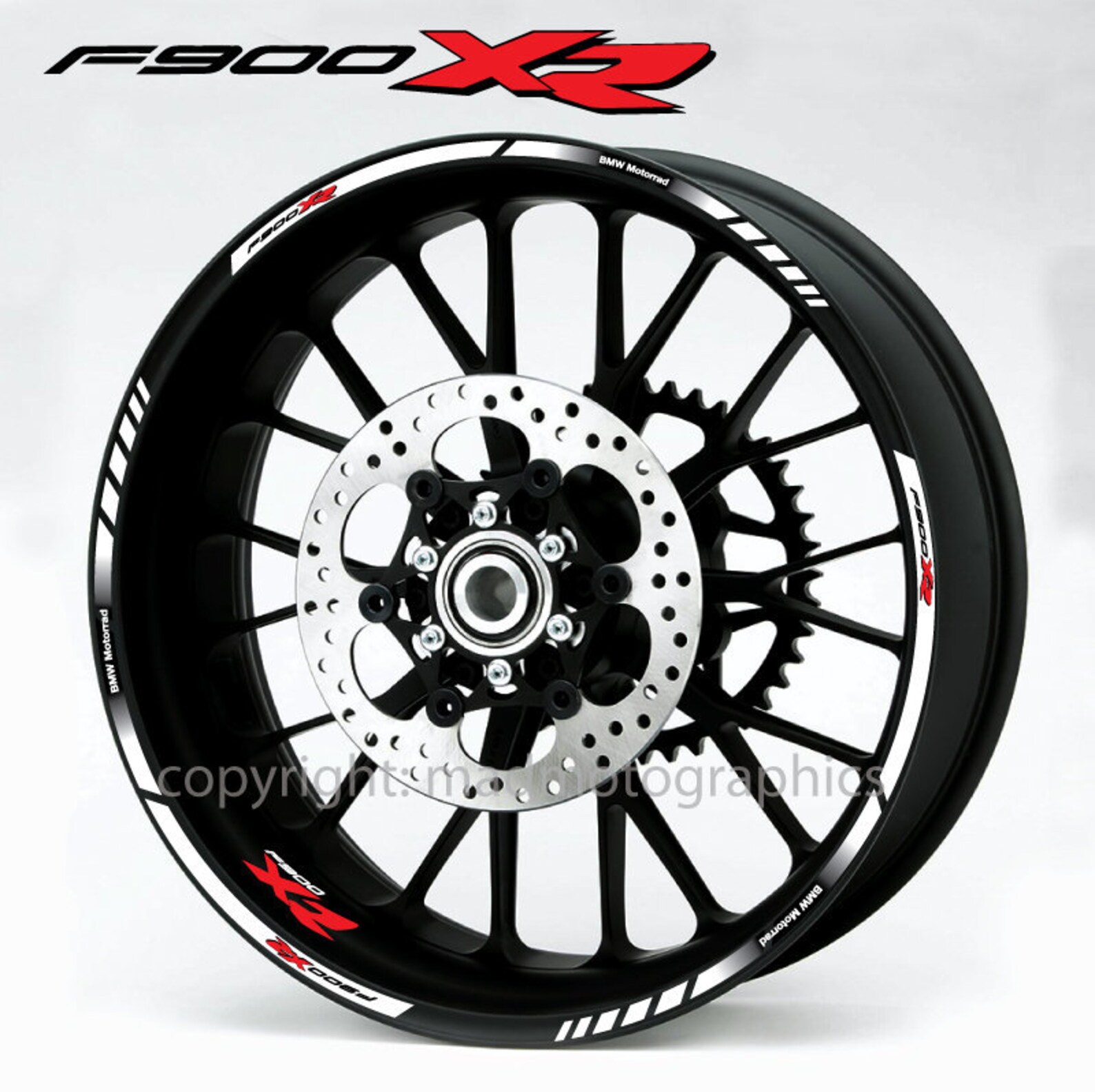 BMW F900XR motorcycle wheel stickers set decals rim stripes Etsy