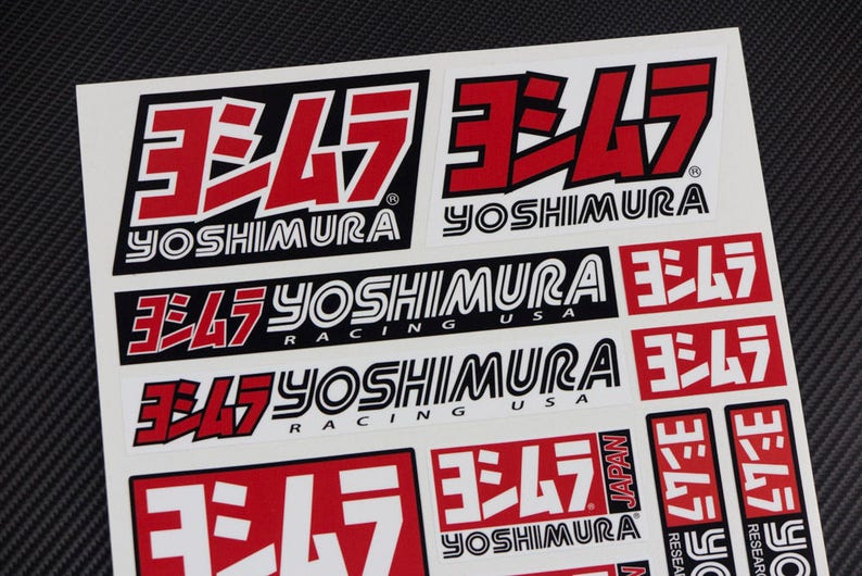 Yoshimura sponsor bike sticker labels fairing tank decals Honda Kawasaki Yamaha motorcycle Laminated image