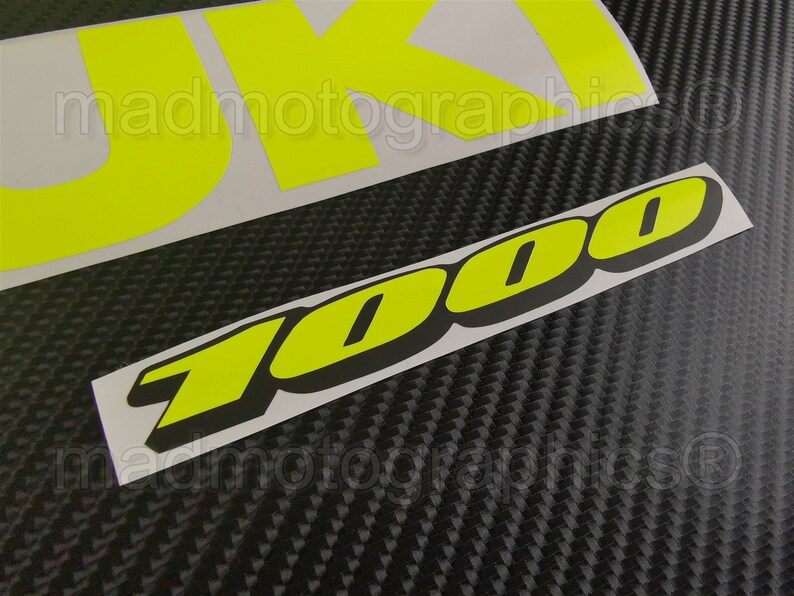 Suzuki GSX-R 600 750 1000 Fairing Bike Stickers decals set graphics set for gsxr Fluorescent Neon Yellow image