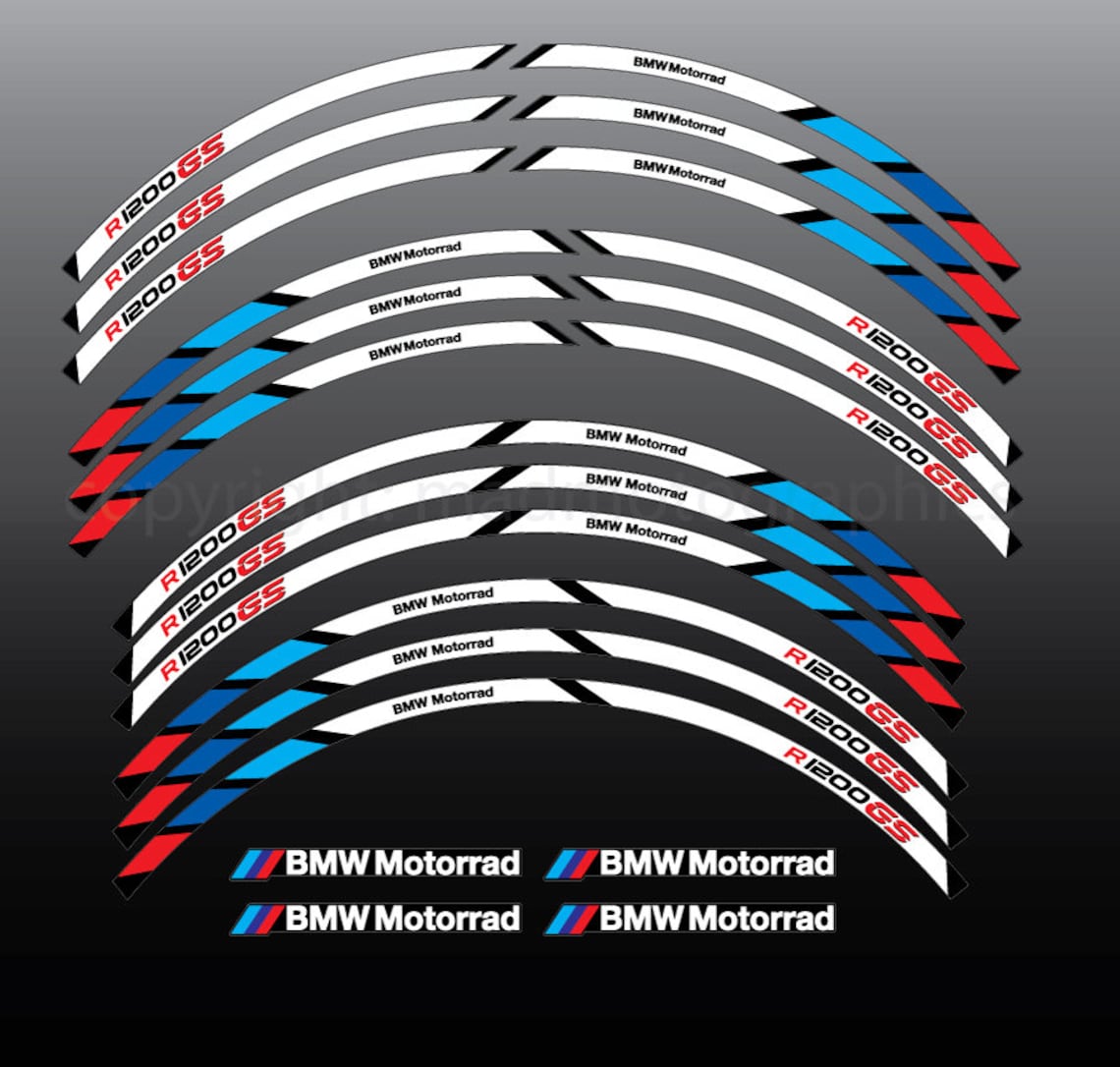 BMW R1200GS Adventure motorcycle wheel stickers set decals rim Etsy