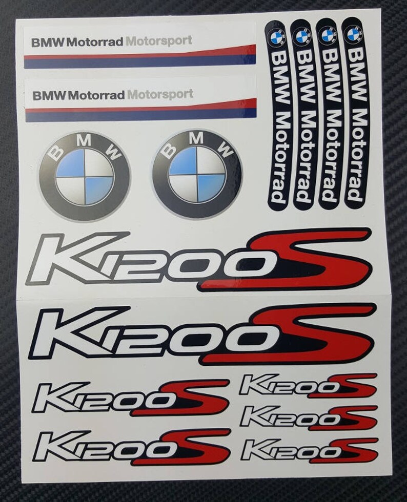 BMW K1200S Motorrad Motorcycle 2 Parts Stickers Fairing Decals | Etsy