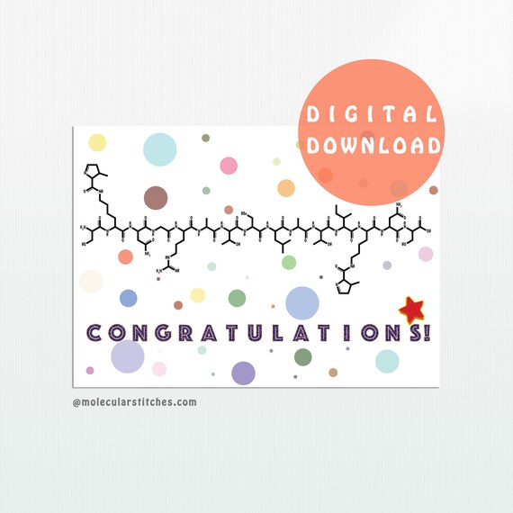 Chemistry card, congratulations card, science card, printable congratulations card, congratulations card obtain, instantaneous down load card image regarding Congratulations Card Printable titled Chemistry card, congratulations card, science card, printable congratulations card, congratulations card obtain, prompt down load card