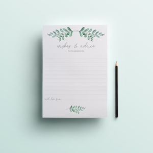 Download instantâneo Desejos e conselhos para chá de bebê de Greenery, Conselhos para futuras mamães, Conselhos para futuros pais, Tema Greenery, Greenery Shower -A4
