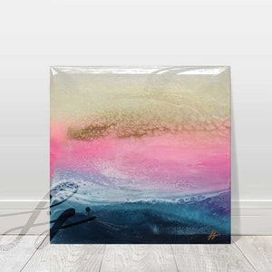 Resin art, beach ocean sunrise theme seascape ORIGINAL