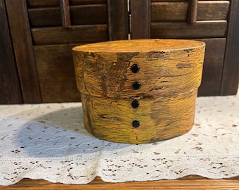 Painted Pantry Box, Mustard over Black, Distressed