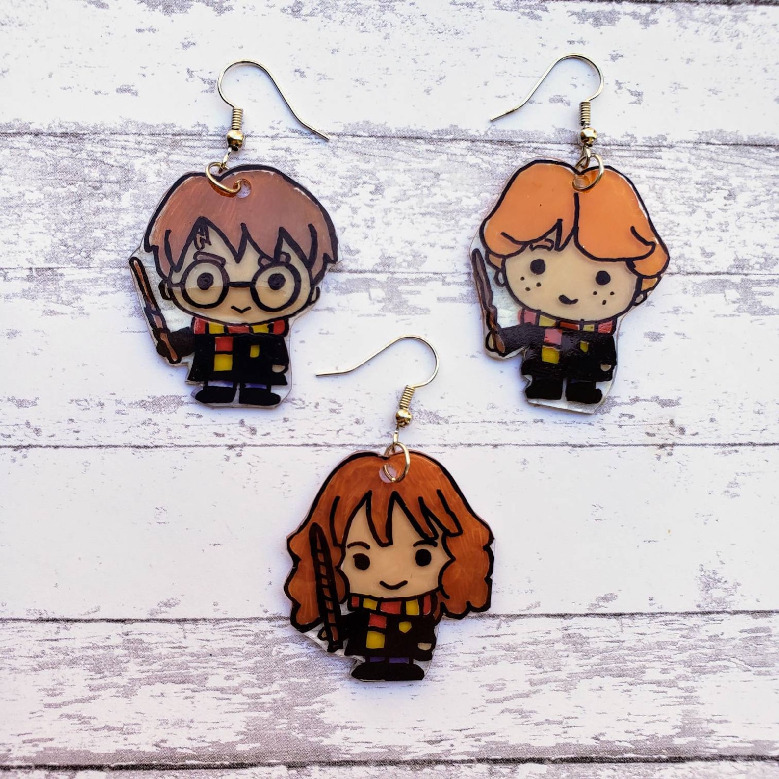 Harry Potter Earrings. Harry Potter Hermione Granger and Ron Etsy
