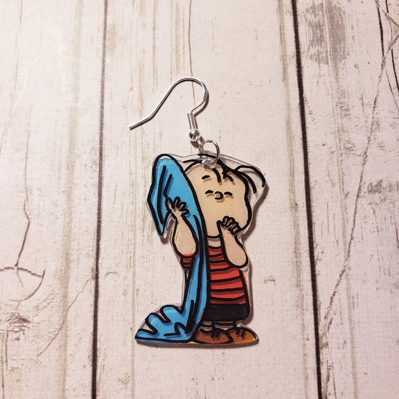 Linus Van Pelt Holding His Blanket Earring Set. Charlie Brown Etsy