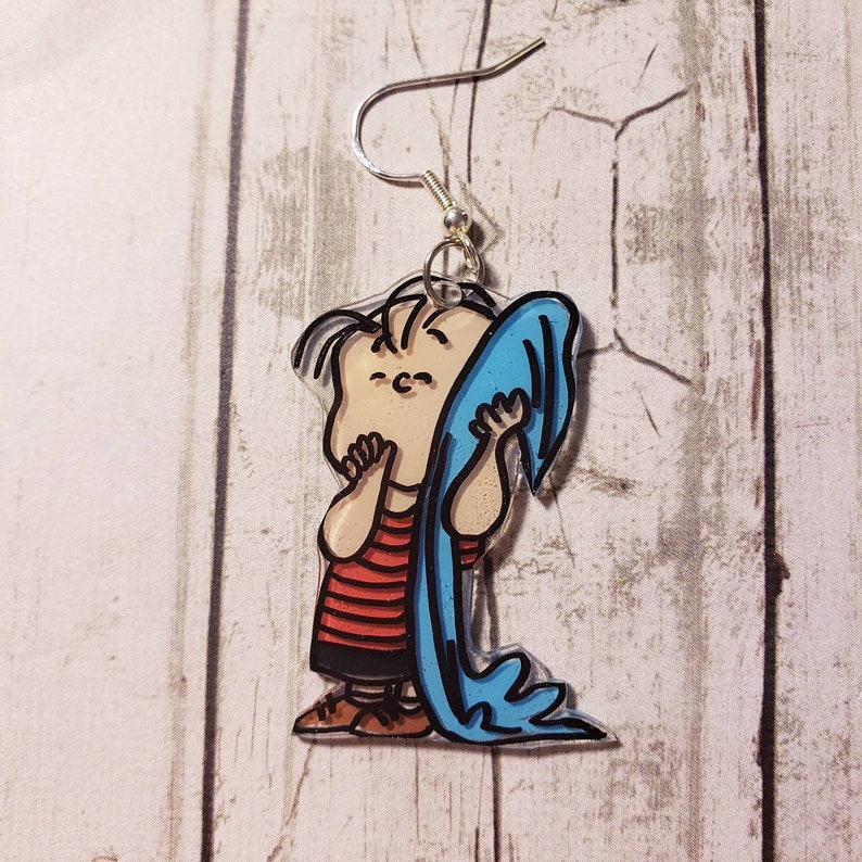 Linus Van Pelt Holding His Blanket Earring Set. Charlie Brown Etsy
