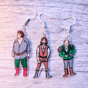 The Princess Bride add on earring set. Inigo Montoya, Vizzini, and Fezzik earring set. Movie lovers earrings. Shrinky dink earrings.