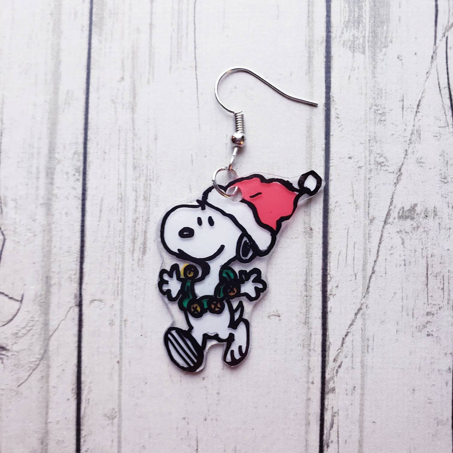 Snoopy and Woodstock Winter Earrings. Charlie Brown Christmas Etsy