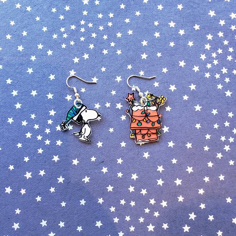 Charlie Brown Christmas earring set. Snoopy earrings. Charlie Etsy