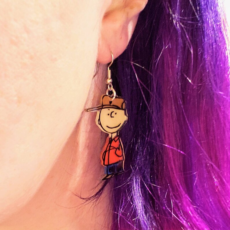 Charlie Brown Christmas earring set. Snoopy earrings. Charlie Etsy