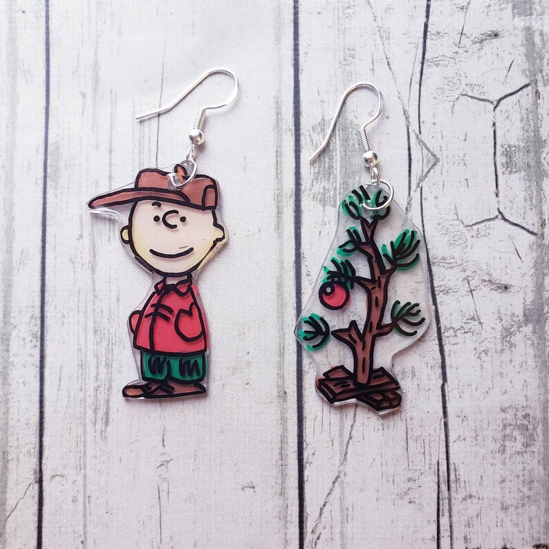 Charlie Brown Christmas earring set. Snoopy earrings. Charlie Etsy