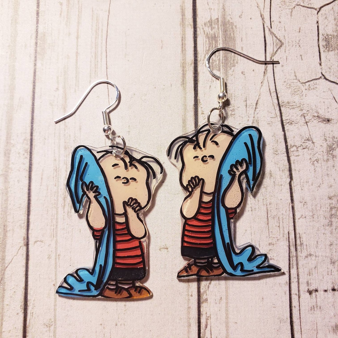 Linus Van Pelt Holding His Blanket Earring Set. Etsy