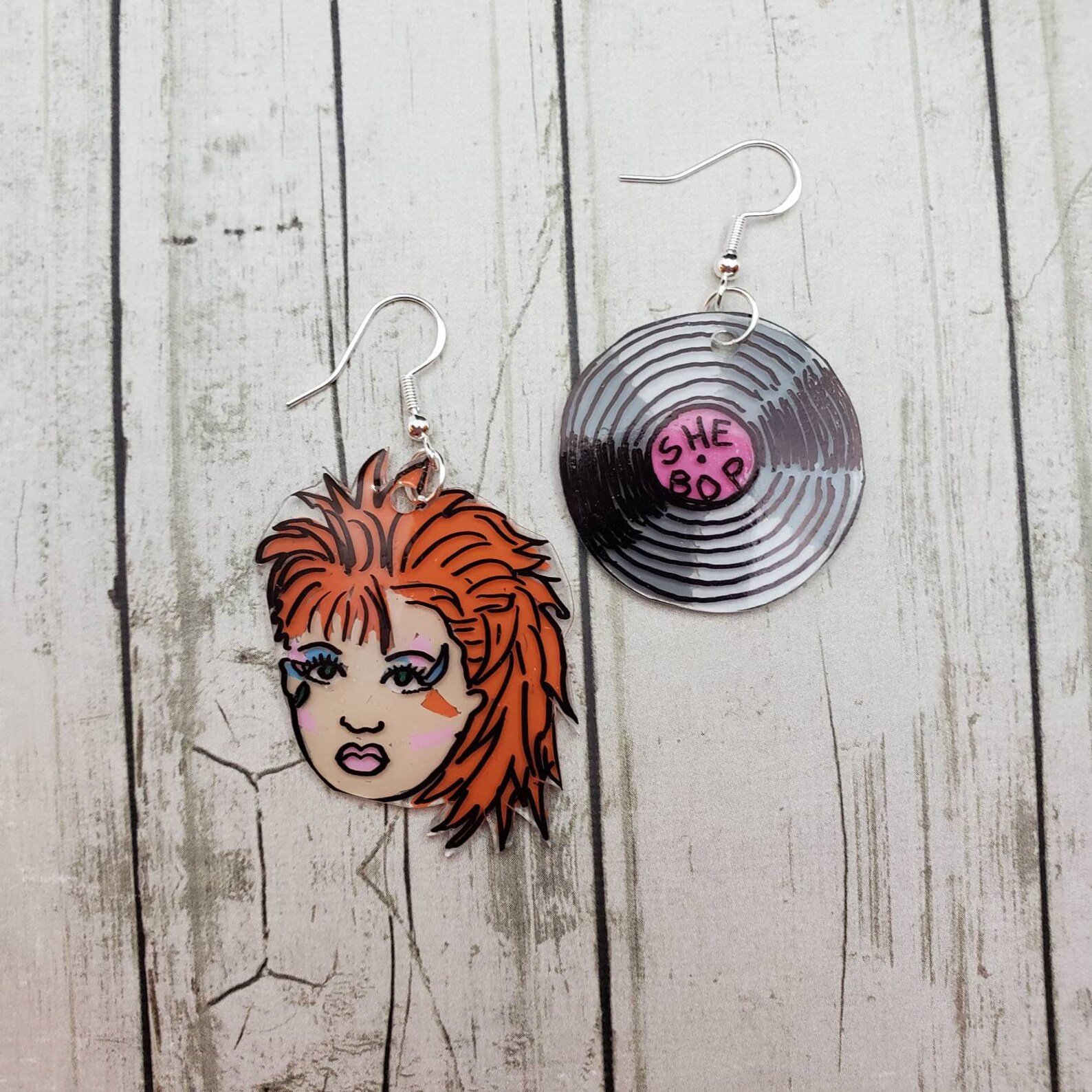 Cyndi Lauper Earrings. Shrinky Dink Earrings. She Bob Etsy UK