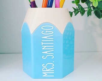 Regalo personalizado del maestro / Portalápices / Soporte para lápices para niños / Decoración del escritorio / Escuela