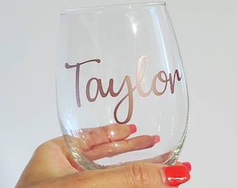 Copa de vino personalizada / Copa de vino sin tallo / Personalizada / Regalo