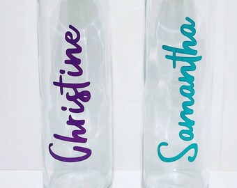 Botella de agua de vidrio personalizada / Regalo personalizado / Botella de vidrio / Regalo / Personalizado