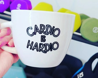 CARDIO IS HARDIIO Taza/Taza de café/Taza de café divertida/Entrenamiento