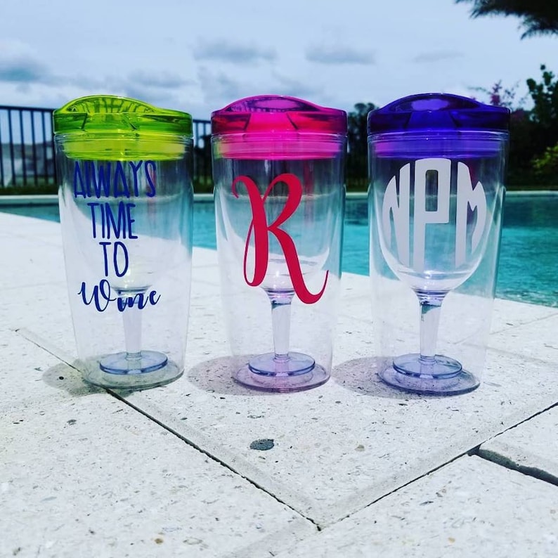 Personalized Plastic Wine Tumbler 10oz Etsy