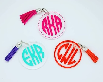 Monogrammed Acrylic Key Chain