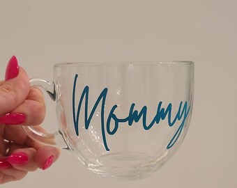 Taza de café Jumbo Glass / Taza de vidrio / Taza de café / Taza personalizada / Té / Cereal