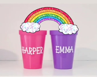 Kids Personalized Tumblers / Custom Kids Cups / Kids Cups / Reusable Plastic Cup