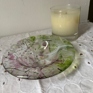 Pequeño cuenco rosa y verde