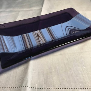 Purple and blue glass plate
