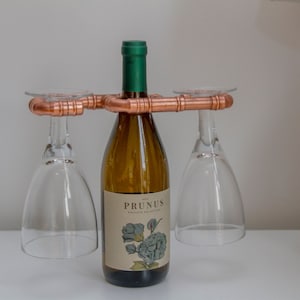 Caddy de vidro de vinho com tubo de cobre