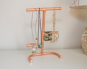 Copper Jewellery Stand / Display made from copper pipe fittings