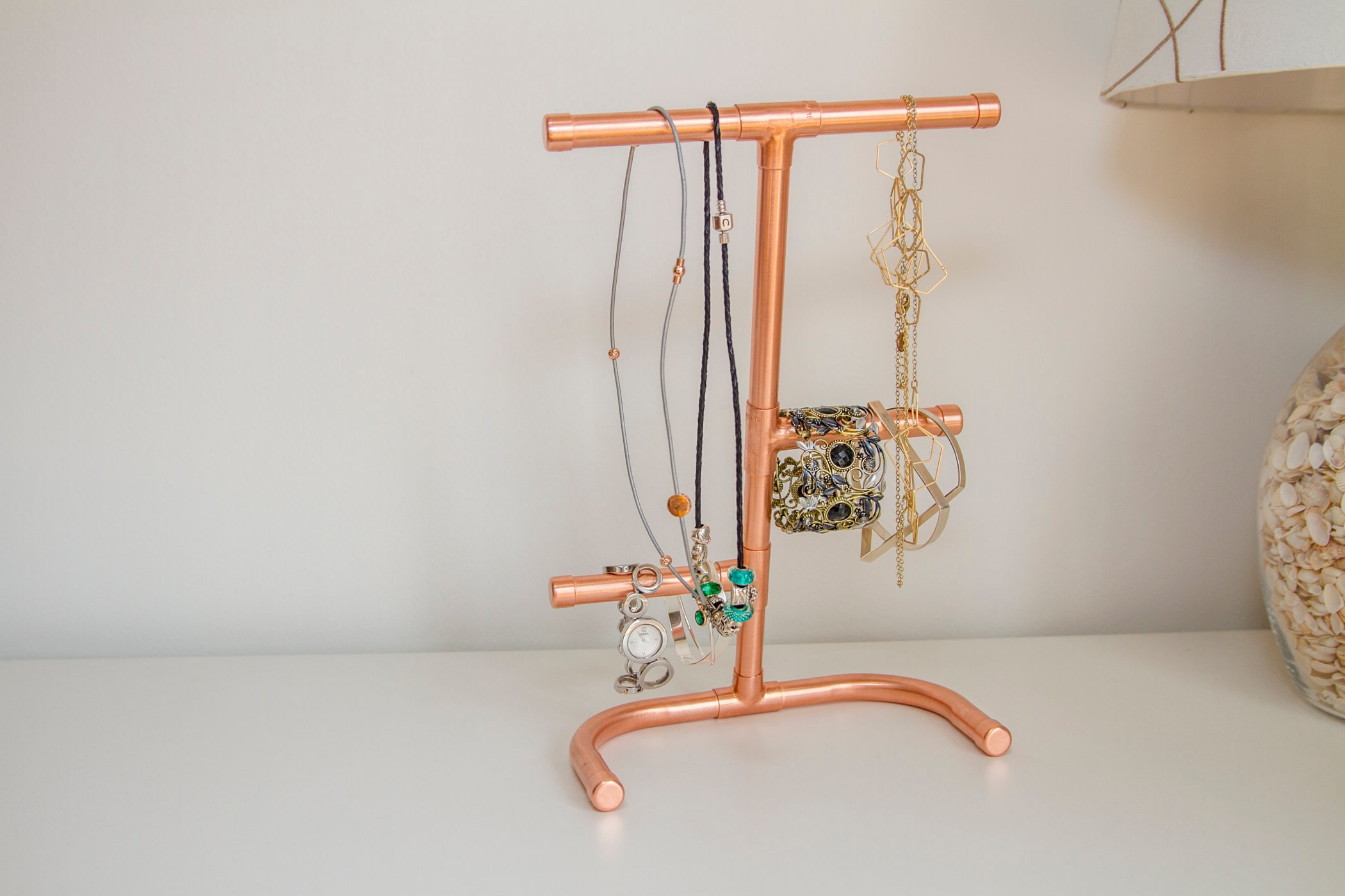 Copper Jewellery Stand Display Made From Copper Pipe Fittings Etsy