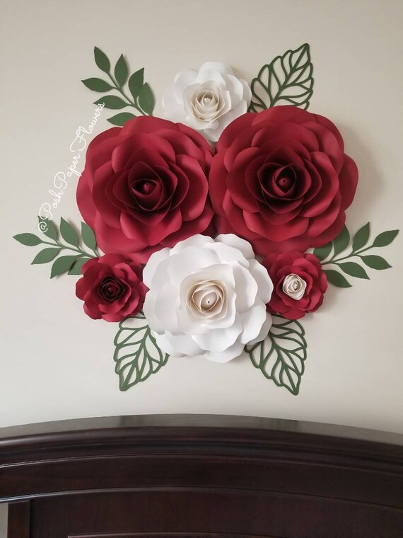 nursery paper set paper flower backdrop paper flower wall weddings home decor paper flowers nursery decor set of 6 etsy paper flower backdrop