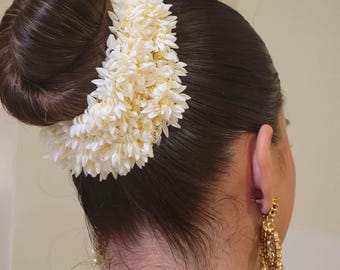 Scented Artificial Jasmine Gajra Scrunchie: Indian Wedding Hair Accessory