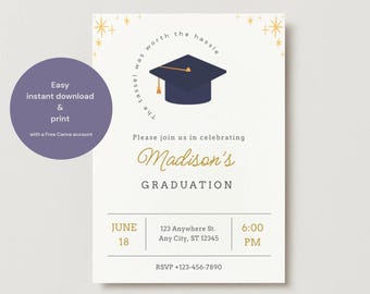 Graduation Party Invitation: Class of 2025 (Digital Download)