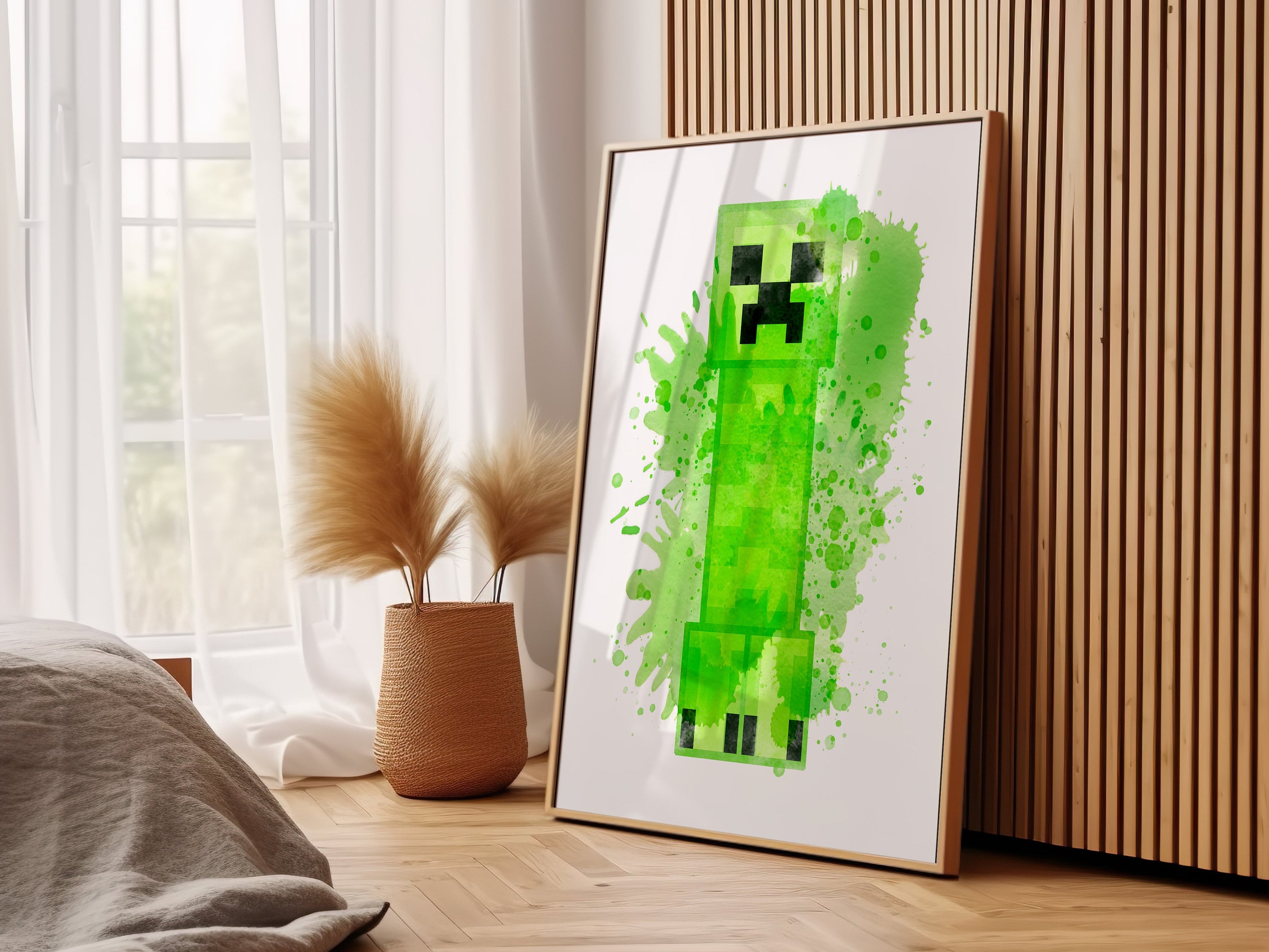 Minecraft Color Paint Minecraft Watercolor Print, Gaming Art, Kids Room Decor - Etsy