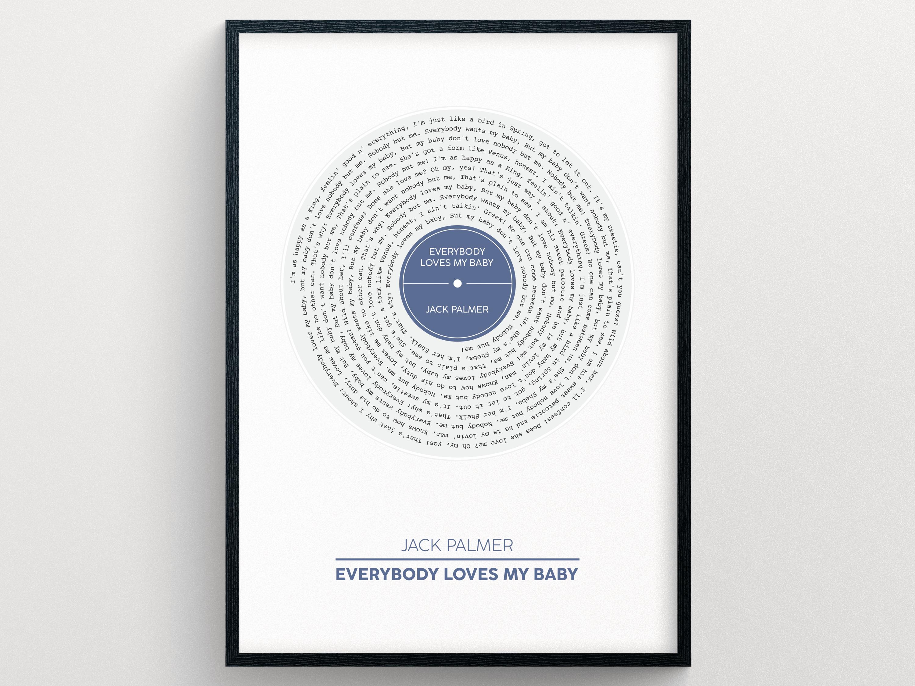 Custom Vinyl Lyrics Print: Personalized Song Wall Art
