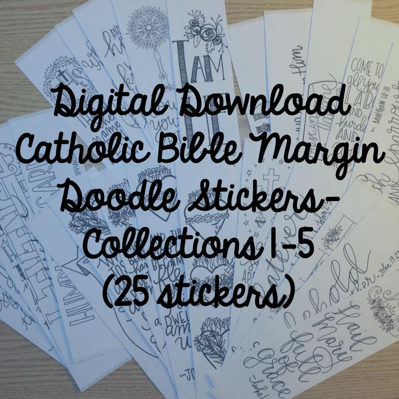 Collections 1-5 Catholic Bible Margin Doodle Stickers 25 | Etsy