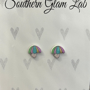 Umbrella Stud Earrings, Titanium Post, Hypoallergenic, Umbrella Earrings, Sensitive Ears